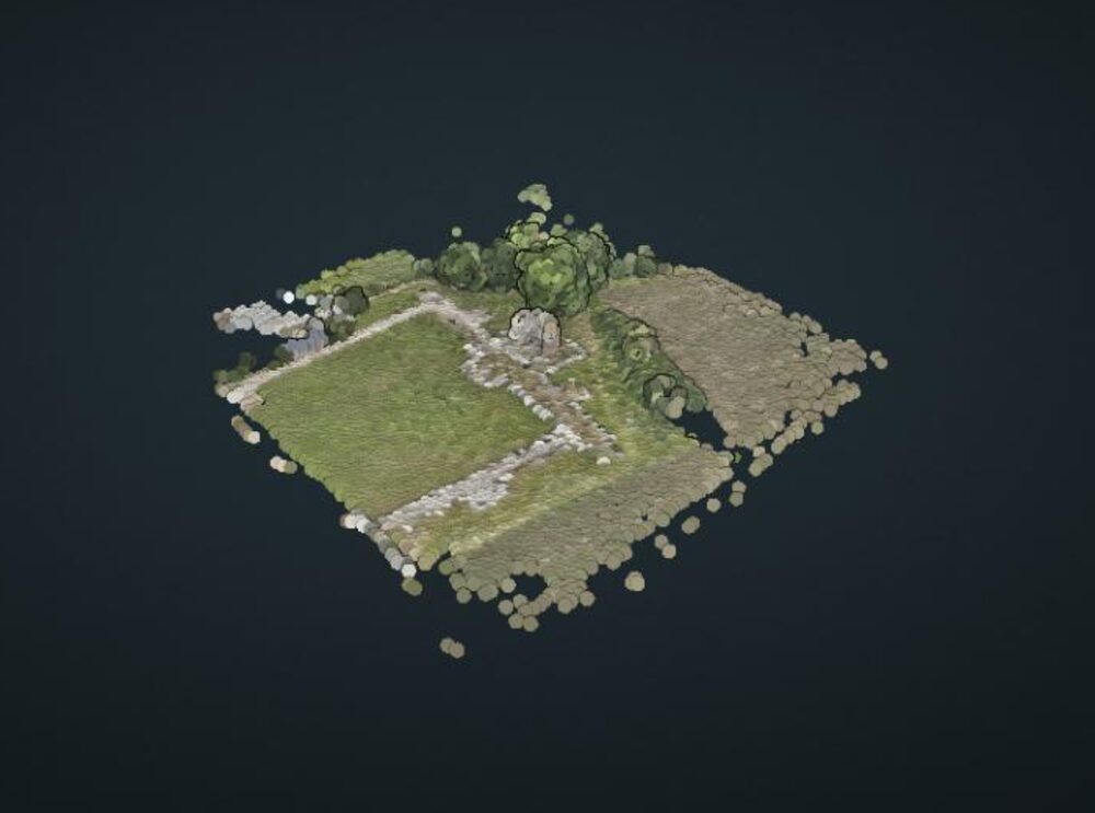 Nuage de points 3D du Temple de Mars relevé par drone à Corseul